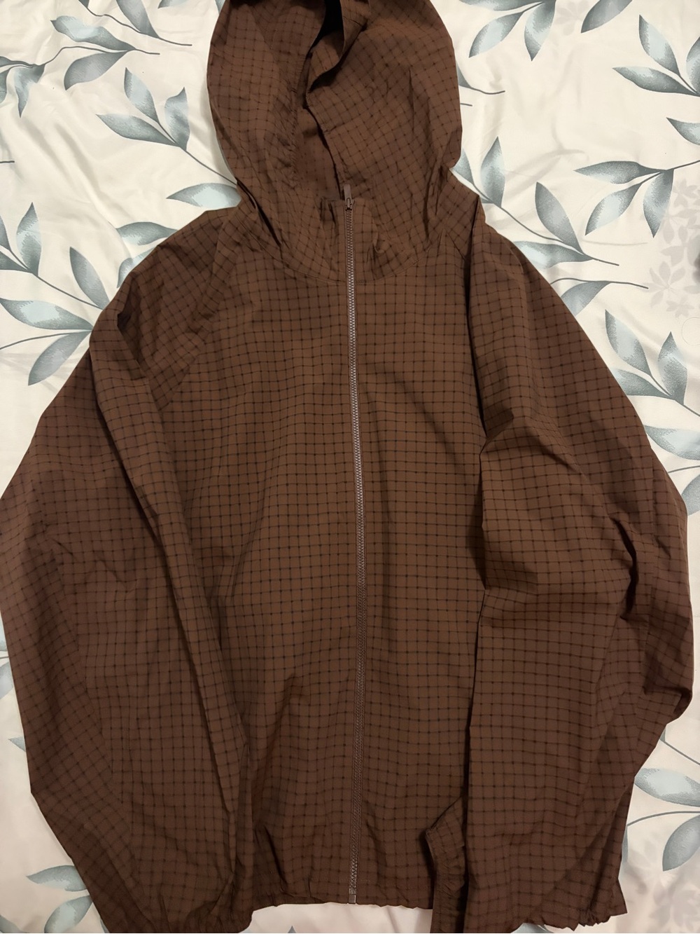Uniqlo Brown Grid Hooded UV Protection Parka